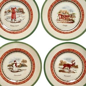 NWT Villeroy & Boch Festive Memories Dessert Salad Plates Set of 4